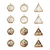 12Pcs 6 Styles Natural Shell Pendant Sets SHEL-CD0001-03-2