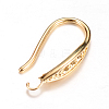 Brass Earring Hooks Rhinestone Settings KK-R037-07KC-NF-2