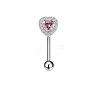 Titanium Alloy Pink Cubic Zirconia Eyebrow Curved Barbell Rings WGA8E4A-05-1