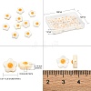 Natural Freshwater Shell Beads with Orange Enamel SHEL-CJ0001-25-2