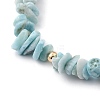 Chip Natural Larimar Stretch Beaded  Bracelets BJEW-JB05431-01-3