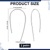 2 Pairs Sterling Silver Ear Wire STER-WH0061-46P-2