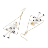 2Pair Girl with Triangle Brass Glass Seed Beads Dangle Earrings EJEW-MZ00453-6
