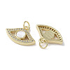 Brass Micro Pave Cubic Zirconia Charms KK-G485-33A-G-2