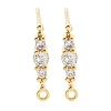 Brass Clear Cubic Zirconia Stud Earring Findings KK-A238-02C-G-1