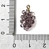Grape Brass Acrylic Pendants OACR-R006-05G-03-3