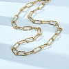 304 Stainless Steel Textured Paperclip Chain Necklaces for Women Men NJEW-A052-01G-1