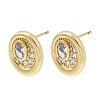 Brass Micro Pave Cubic Zirconia Stud Earrings EJEW-G471-13G-01-4