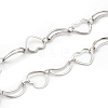 Tarnish Resistant 201 Stainless Steel Moon & Heart Link Chains CHS-F015-02P-1-1