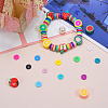 Flat Round Handmade Polymer Clay Beads CLAY-CJ0001-20-5