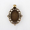 Vintage Tibetan Alloy Pendant Cabochon Bezel Settings TIBEP-M018-38AB-NF-1