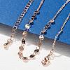 Brass Cable & Flat Sequin Chains Necklaces for Women NJEW-D302-44RG-1