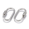 Non-Tarnish 304 Stainless Steel Screw Carabiner Lock Charms ZIRC-F255-061P-2