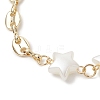 ABS Plastic Imitation Pearl Link Chain Bracelets BJEW-JB13093-3