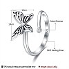 925 Sterling Silver Cuff Finger Rings STER-BB56116-6