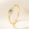 Evil Eye 925 Sterling Silver Micro Pave Cubic Zirconia Finger Rings for Women FS-WG42376-05-3