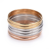 Fashion 201 Stainless Steel Bangle Sets BJEW-L664-024C-M-1-6