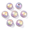 UV Plating Rainbow Iridescent Acrylic Beads OACR-F004-08D-2