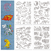 4 Sheets 11.6x8.2 Inch Stick and Stitch Embroidery Patterns DIY-WH0455-133-1