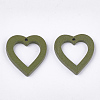 Painted Poplar Wood Pendants WOOD-T021-06K-2