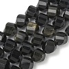 Natural Golden Sheen Obsidian Beads Strands G-C267-B18-2