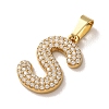 304 Stainless Steel Micro Pave Clear Cubic Zirconia Pendants CU-CBA703A-05G-S-2