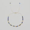 Adjustable Boho Natural Lapis Lazuli Faceted Rondelle Braided Bead Bracelets OW0255-7-1