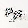 Fashionable Classic Stainless Steel Cross Shell Dangle Earrings RH8062-5