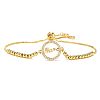 Mother's Day Brass Micro Pave Clear Cubic Zirconia Slider Bracelets FS-WGA4315-07-1
