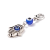 Handmade Evil Eye Lampwork Round Pendant Decorations HJEW-JM00745-5