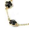 Glass Flower Link Bracelets BJEW-JB10219-03-3