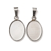 304 Stainless Steel Pendant Cabochon Settings STAS-D379-03A-P-1