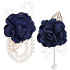 CRASPIRE 2Pcs 2 Style Silk Cloth Imitation Flower Brooch AJEW-CP0004-95-1