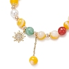 Natural Striped Agate Round Beaded Bracelets BJEW-JB11924-02-3