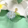 Flower Glass Pendant Decoration HJEW-TA00286-03-2