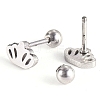 Tarnish Resistant 201 Stainless Steel Barbell Cartilage Earrings EJEW-R147-05-2