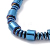 Synthetic Hematite & Brass Column Beaded Necklace Bracelet with Magnetic Clasps SJEW-G079-01-5