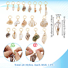 20Pcs 20 Styles Electroplate Natural Shell Braiding Hair Pendants Decoration Clips OHAR-GA00001-2