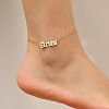 304 Stainless Steel Constellation Word Link Chain Anklets for Women FS-WG5BE8C-02-2