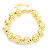 Rack Plating Round Brass Beaded Bracelets for Women BJEW-P322-13G-1