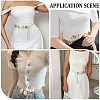 1Pc Alloy Textured Coin Link Chain Body Waist Chains for Women AJEW-GF0013-43-5