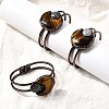 Natural Tiger Eye & Labradorite Bangles for Women BJEW-A043-01R-02-1