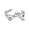 Rack Plating Brass Heart Stud Earrings for Valentine's Day EJEW-Q780-13P-2