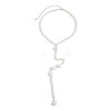 Imitation Pearl & CCB Teardrop Wedding Bridal Backdrop Necklaces for Backless Dress WG70975-01-5