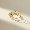 Copper Wire Wrap Heart Open Cuff Ring for Women RJEW-JR00551-5