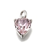 Heart Brass with Glass Charms KK-G525-07P-2