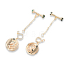 Brass Clear & Green Cubic Zirconia Toggle Clasps KK-N232-467-1