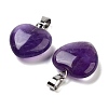Natural Amethyst Charms HEAR-PW0001-057-37-3