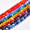 Natural Striped Agate/Banded Agate Bead Strands G-G962-8mm-M-1