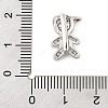 Brass Micro Pave Clear Cubic Zirconia Slide Charms ZIRC-I068-26P-3